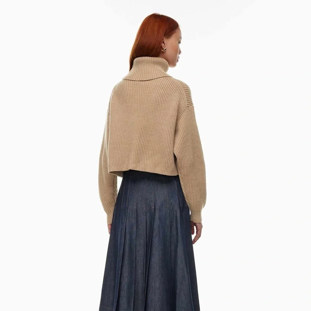 Aritzia Babaton Guell Sweater- neutral Merino Wool Turtleneck- Size Small - Picture 4 of 13